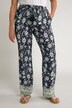 Kalhoty Rose, květy, široké nohavice, elastický pas