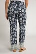 Kalhoty Rose, květy, široké nohavice, elastický pas