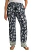 Kalhoty Rose, květy, široké nohavice, elastický pas