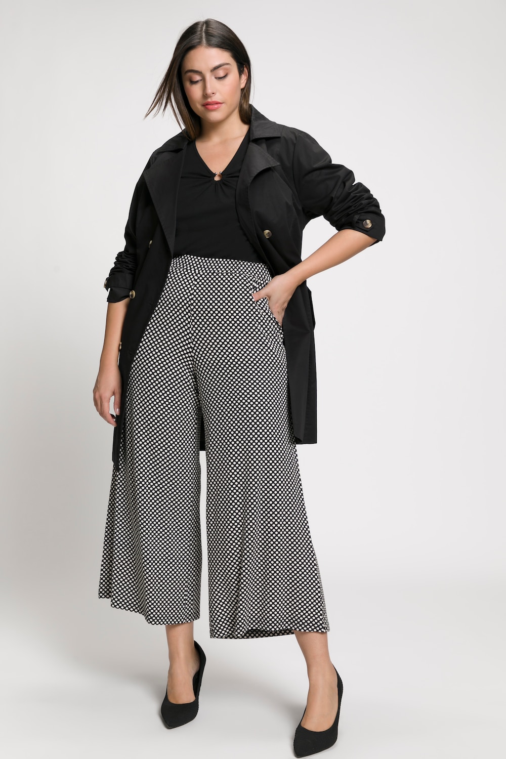 Grote Maten culotte, Dames, zwart, Maat: 50/52, Viscose, Ulla Popken