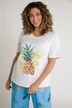 FRESH FRUIT Pineapple Print V-Neck Tee