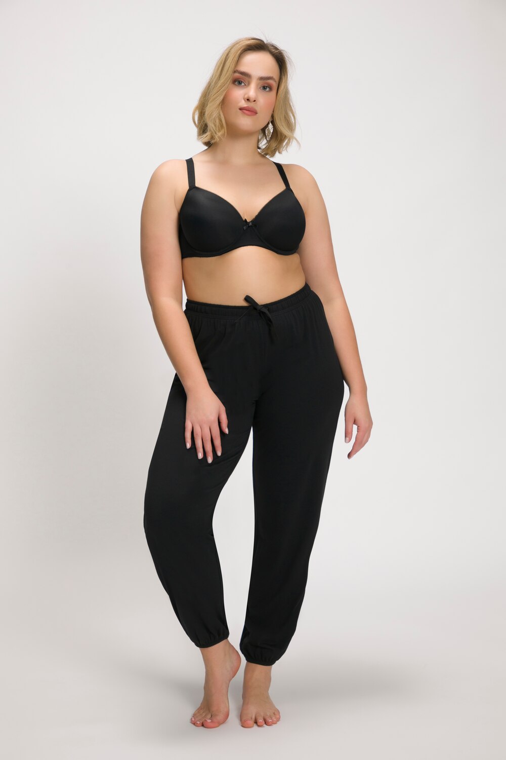 Grote Maten pyjamabroek, Dames, zwart, Maat: 50/52, Katoen/Synthetische vezels, Ulla Popken Grote Maten pyjamabroek, Dames, zwart, Maat: 50/52, Katoen/Synthetische vezels, Ulla Popken