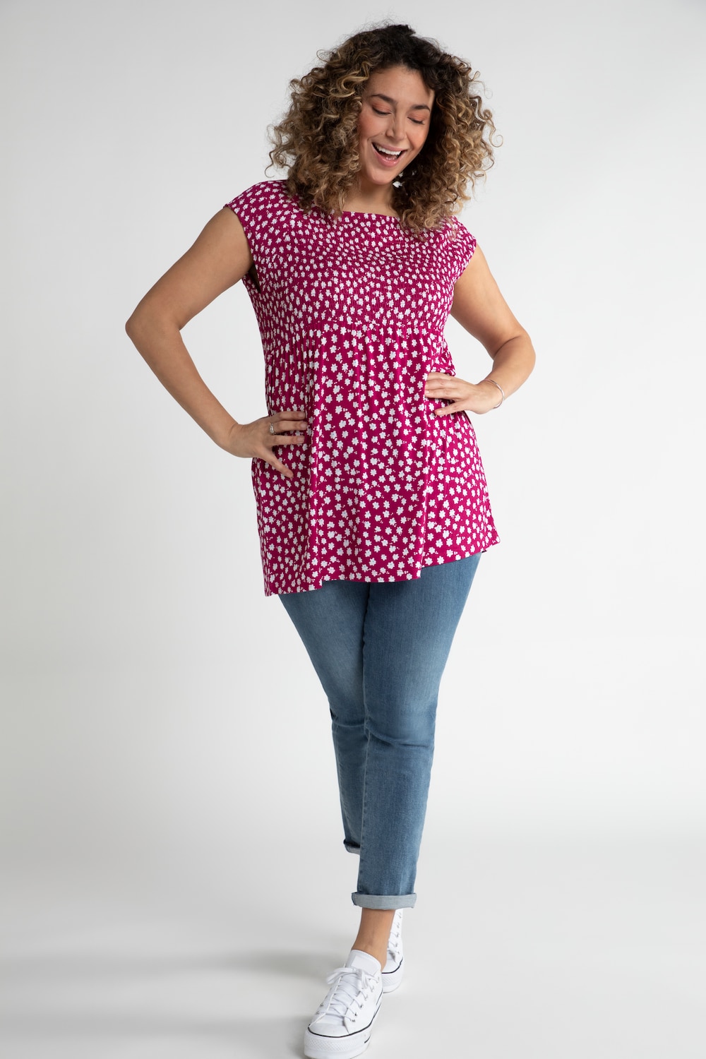 Grote Maten smoktop, Dames, roze, Maat: 50/52, Viscose, Ulla Popken