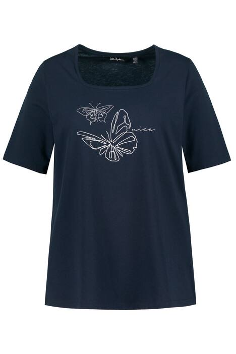Tričko, motýl, hranatý výstřih, krátké rukávy