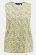 Top w tropikalny wzór, Classic, Fit, dekolt w szpic, bez rękawów