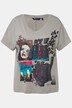 T-Shirt, Pop-Art-Druck, Oversized, V-Ausschnitt, Halbarm