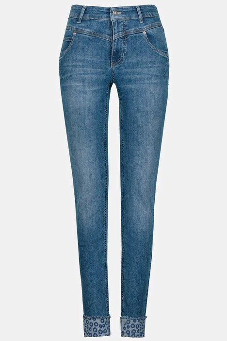 Jeans Julia, bedruckter Aufschlag, schmale 5-Pocket-Form