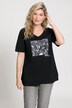 Camiseta, cómic, corte clásico, escote en V, media manga