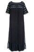 Maxi šaty, krajka, perlová výšivka, kulatý výstřih, krátké rukávy