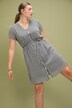Kleid, A-Line, Streifen, V-Ausschnitt, Bindeband, Halbarm