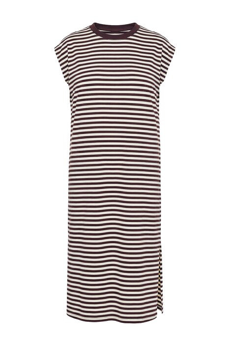 Žerzejové šaty, oversize, proužky, kulatý výstřih, bez rukávů