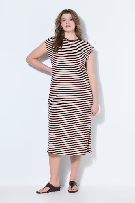 Jersey Kleid, oversized, Ringel, Rundhals, ärmellos