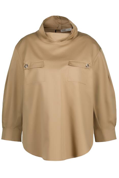 Halenka, A střih, stojáček, 3/4 rukávy, biobavlna