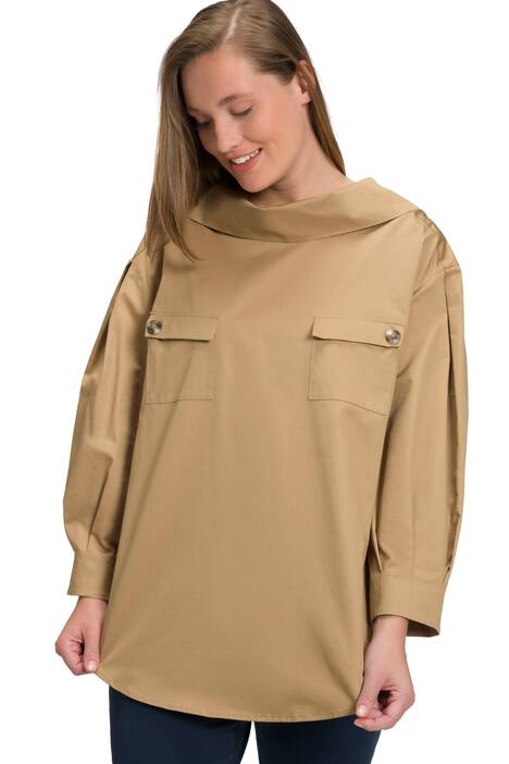 Halenka, A střih, stojáček, 3/4 rukávy, biobavlna