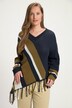 Pullover, Zipfelsaum, V-Ausschnitt, Langarm, Biobaumwolle