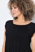 Kleid, A-Linie, gesmokt, Carré-Ausschnitt, Halbarm