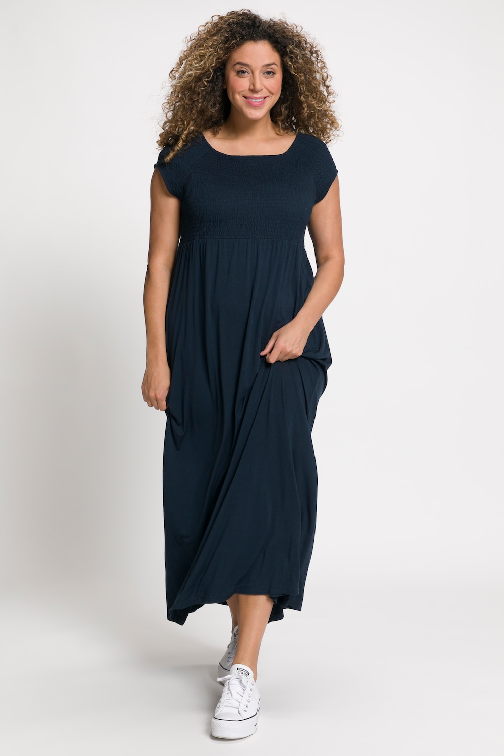 Große Größen Kleid, Damen, blau, Größe: 50/52, Viskose, Ulla Popken