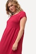 Kleid, A-Linie, gesmokt, Carré-Ausschnitt, Halbarm