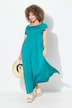 Kleid, A-Linie, gesmokt, Carré-Ausschnitt, Halbarm
