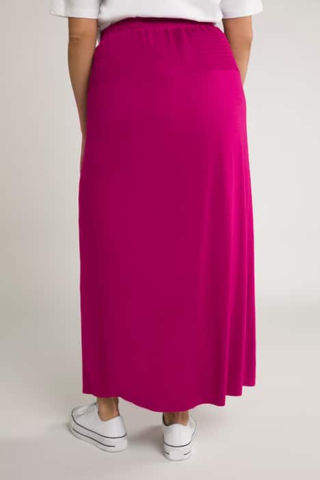 Marszczona spódnica, trapezowy krój, elastyczny pas