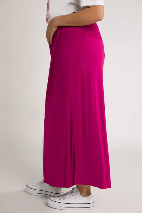 Marszczona spódnica, trapezowy krój, elastyczny pas