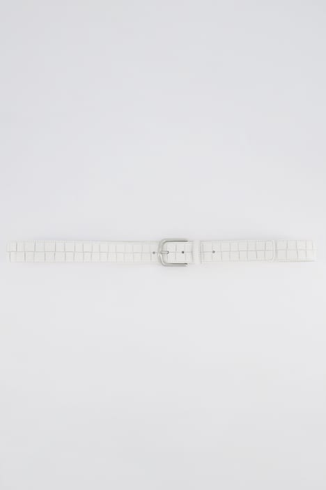 Bælte, læderlook, metalspænde