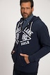 Veste hoodie, denim, capuche, poche kangourou