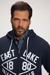 Veste hoodie, denim, capuche, poche kangourou
