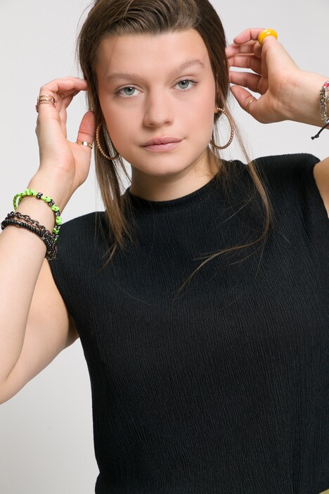 Top, Struktur Jersey, Classic Fit, Rundhalsausschnitt