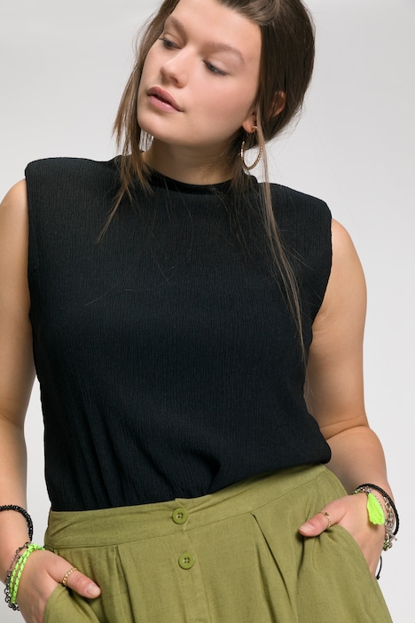 Top, Struktur Jersey, Classic Fit, Rundhalsausschnitt