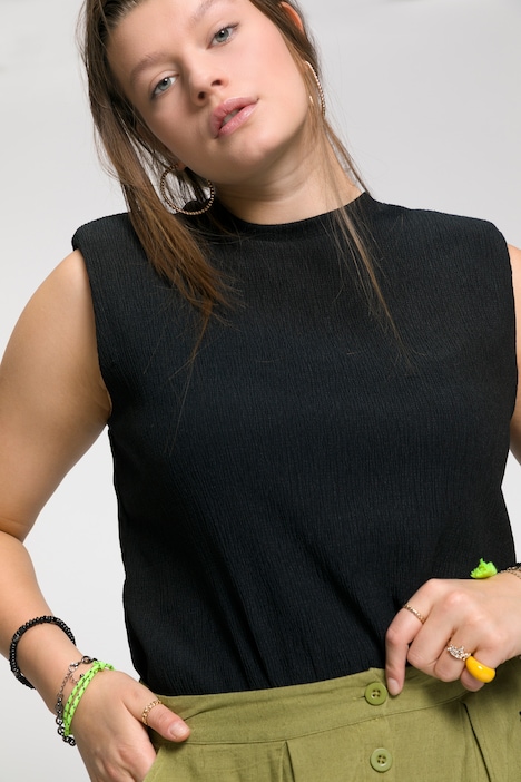 Top, Struktur Jersey, Classic Fit, Rundhalsausschnitt