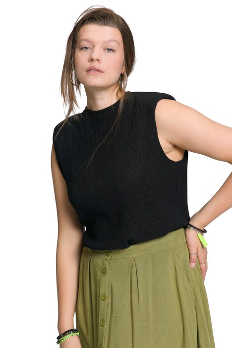 Top, strukturovaný žerzej, Classic střih, kulatý výstřih