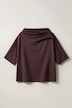 Sweatshirt, Zierfalten, Oversized, Stehkragen, Halbarm