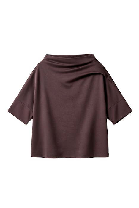Mikina, ozdobné sklady, oversize, stojáček, krátké rukávy