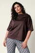 Sweatshirt, Zierfalten, Oversized, Stehkragen, Halbarm