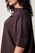 Sweatshirt, Zierfalten, Oversized, Stehkragen, Halbarm