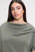 Asymmetric Draped Shoulder Oversized Fit Stretch Sweatshirt