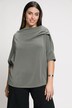 Asymmetric Draped Shoulder Oversized Fit Stretch Sweatshirt
