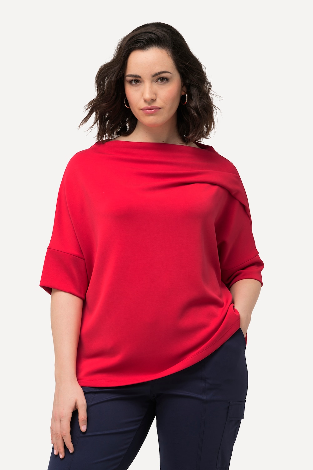 Große Größen Sweatshirt, Damen, rot, Größe: 46/48, Synthetische Fasern/Polyester, Ulla Popken