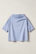 Sweatshirt, Zierfalten, Oversized, Stehkragen, Halbarm