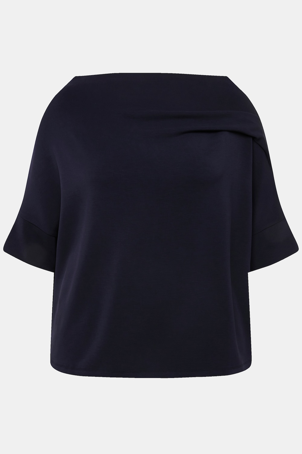 Stora storlekar Sweatshirt i oversizemodell med dekorveck, Dam, blå, storlek: 54/56, Syntetfibrer/Polyester, Ulla Popken