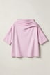 Sweatshirt, Zierfalten, Oversized, Stehkragen, Halbarm