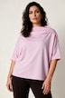 Sweatshirt, Zierfalten, Oversized, Stehkragen, Halbarm