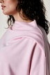Sweatshirt, Zierfalten, Oversized, Stehkragen, Halbarm