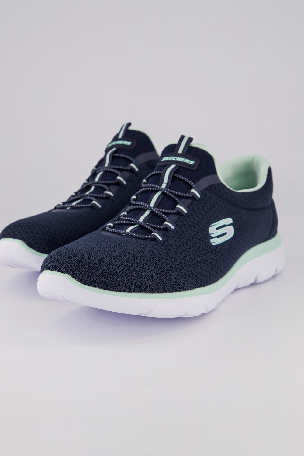 Grote Maten Skechers sneakers, Dames, blauw, Maat: 39, Overige/Synthetische vezels, Ulla Popken