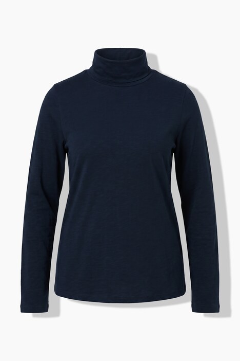 T-shirt en coton bio, manches longues et col roulé - coupe Slim