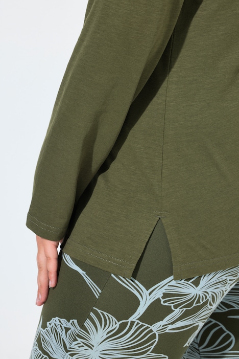 Shirt, met col, slim, lange mouwen, biologische katoen