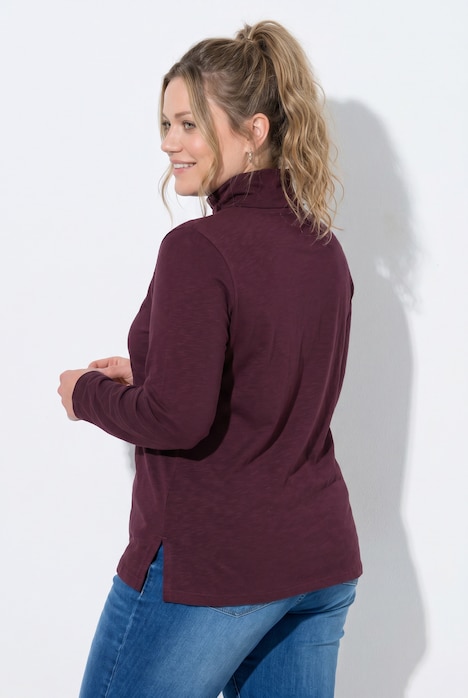 Shirt, Rollkragen, Slim, Langarm, Biobaumwolle