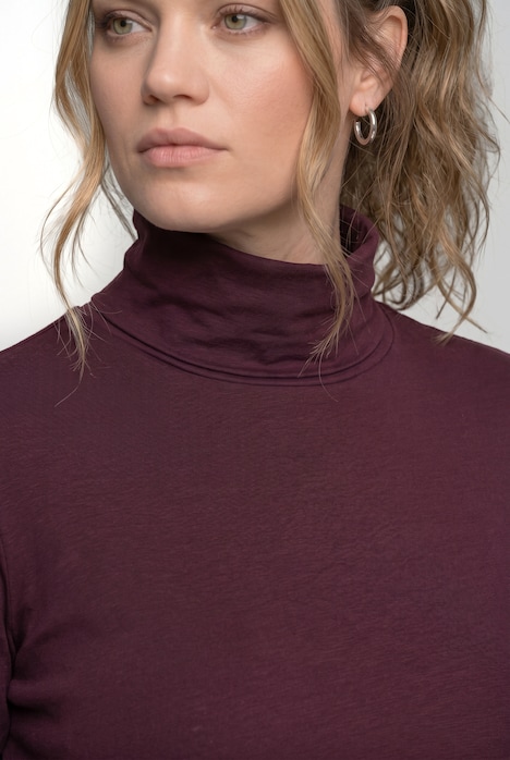 Shirt, Rollkragen, Slim, Langarm, Biobaumwolle