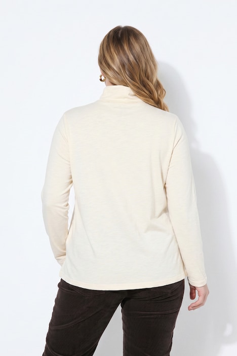 Shirt, Rollkragen, Slim, Langarm, Biobaumwolle